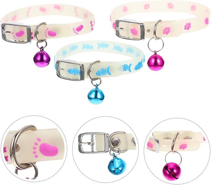 Fluorescent Pet Collar Adjustable Glow in The Dark Cat Collar Glow Small Dog for Night Safety and Special Occasions