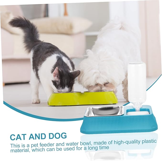 Automatic Pet Water Dispenser with Skid Base Dual Food and Water Bowl for Dogs and Cats Convenient Smooth Design for Home and Pet Stores