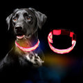 MANON ROSA LED Dog Collar USB Rechargeable Light Up Dog Collar Adjustable Nylon Soft Mesh Safety Glowing Collar for Small Medium Large Pet Dogs Cats-Nighttime Accessories (Red,Medium)