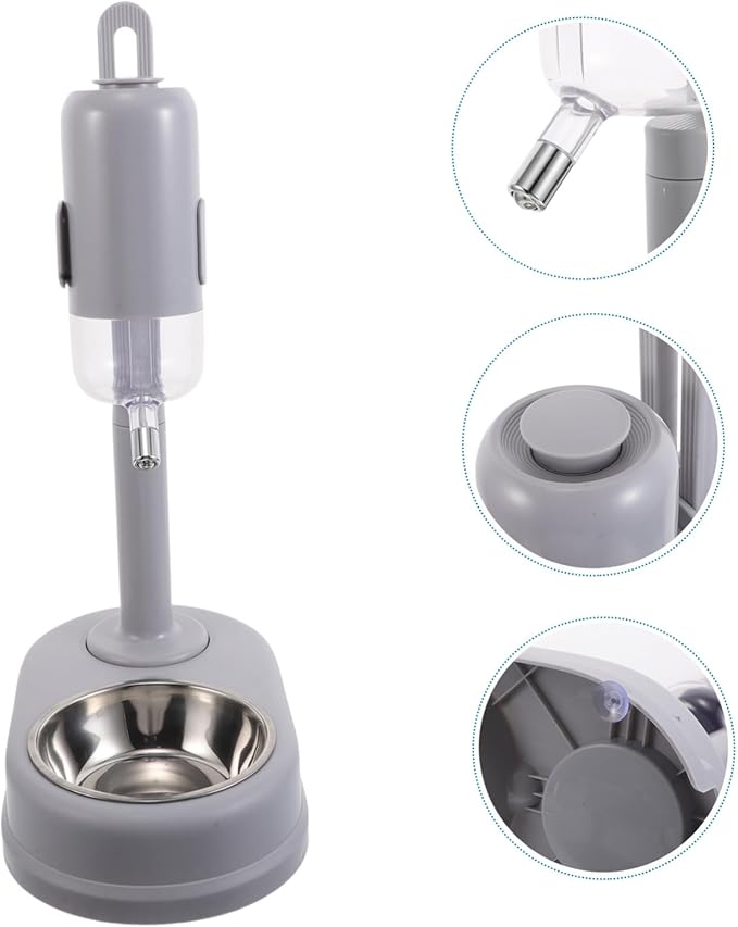 Dual-Layer Automatic PET Feeder and Water Dispenser for Dogs and Cats Adjustable Height Detachable Bowl for Cages Plastic