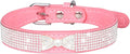 Cute Dog Collar with Bling Rhinestone, Fancy Crystal Diamond Glitter Pretty Jewel Soft Cat Collars for Small Medium Large Breed Dogs Girl Female Pet Puppy Kitten Terrier (XS, Pink4)