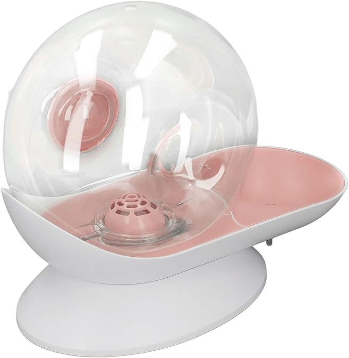 Pet Water Dispenser Bowl, Pet Water Dispenser Snail Shape Automatic Transparent 2.8L Large Capacity Drinking Fountain for Dogs Cats (Pink)