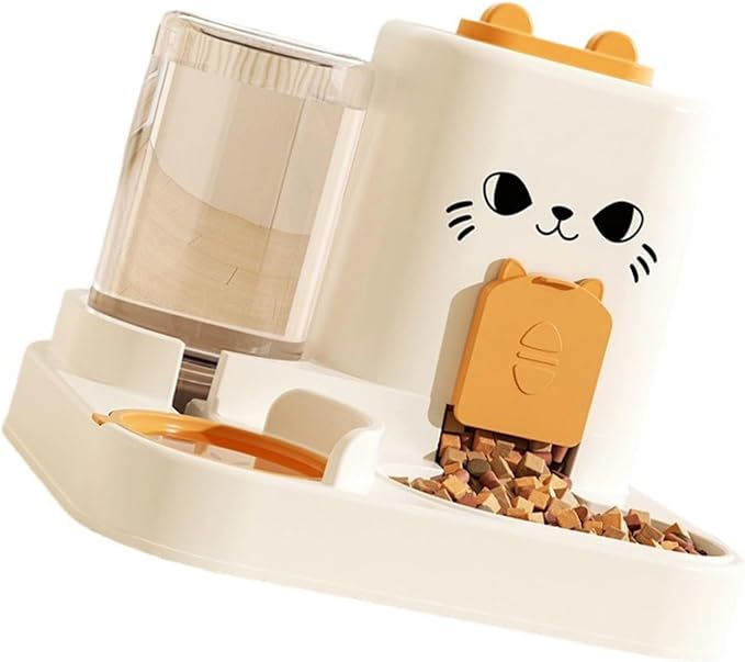 Automatic Refilling Pet Water Bowl and Food Dish Set with Stainless Steel Removable Tray Anti Tip Base for Small Animals Pet Food and Water Dispenser