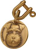 Vintage Pure Copper Pet ID Tags,Personalized Dog Tags,Three-Dimensional Relief Pet Pattern,Lettering on The Front and Back,Custom Pet Tags (C01-Schnauzer)