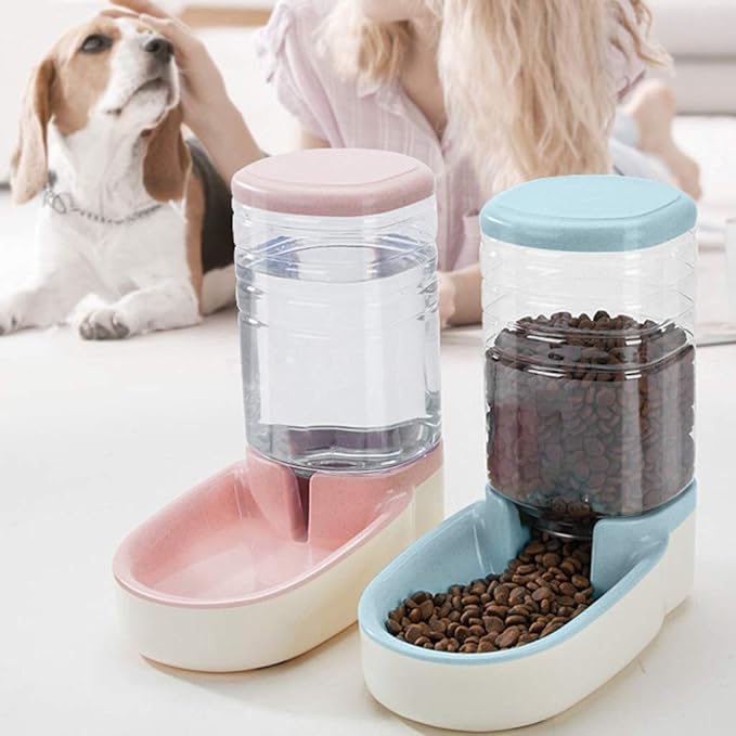 Pet 3.8L Automatic Food Water Dispenser Puppy Kitten Feeder Bowl Dogs Cats Drinking Feeding Dishes