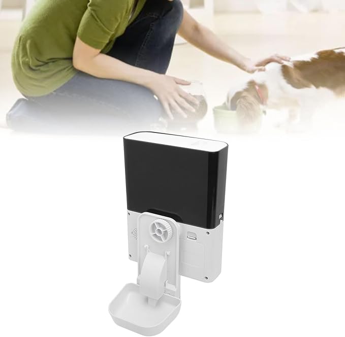 Pet Food Dispenser, Intelligent Sensing Anti Clogging Hanging Cage Cat Food Feeder Practical Hanging Automatic Timed Feeding Dog Food Dispenser for Home (US Plug 100-240V)