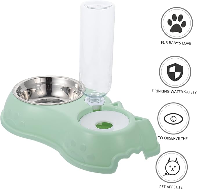 Milisten 1set Pet Double Feeder Automatic Water Dispenser Detachable Bowl for Convenient Feeding and Hydration Opaque Design for Fresh Food and Pet Shops