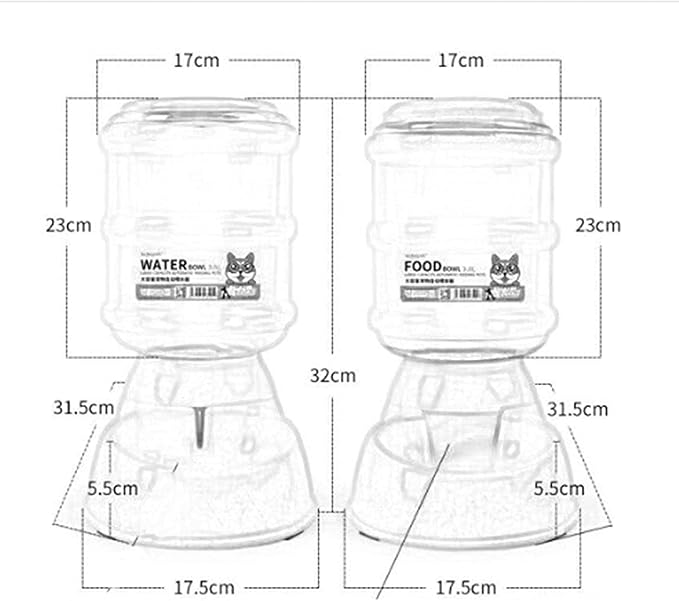 Dispenser Pet Drinker Waterer Dog Feeder Automatic Feeder EcoFriendly Adjustable Unplugged Detachable Drinking Dispenser Dog Automatic Drinkers cat Fountain (Size : Feeders) (Water dispensers)