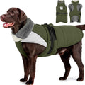 MIGOHI Dog Winter Coat - Reflective Medium Dog Snow Jacket with Thick Turtleneck,Windproof Pet Fleece Vest, Cold Weather Coat for Medium Dogs, Snowproof for Hiking,Camping,L,ArmyGreen