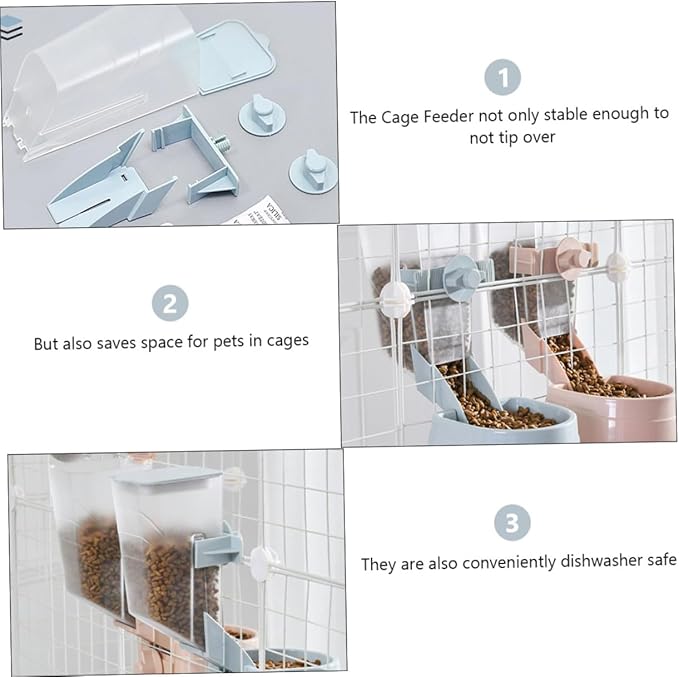 POPETPOP Automatic Pet Feeder Hanging and Cats Easy to Pet Cage Bowl Space-Saving Supplies