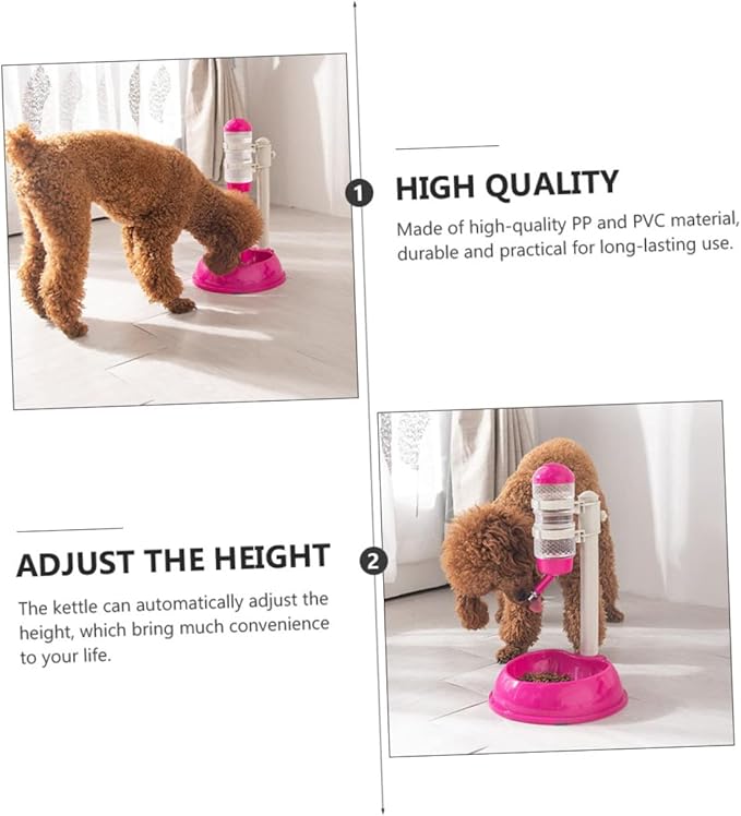 Automatic Pet Water Dispenser and Food Feeder Capacity with -Slip Base Easy to Clean and Material Height for Dogs and Cats