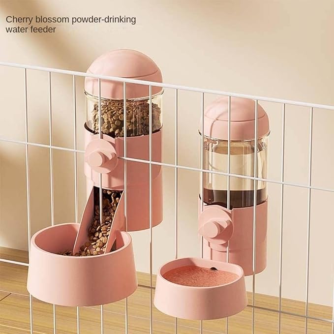 MBETA Dogs Automatic Hanging Cage Waterer Hanging Cage Cat Drinker Automatic Feeder Cat Bowl Pet Supplies