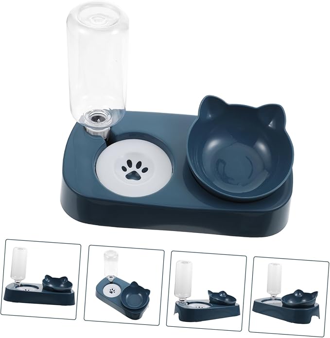 Stable PET Water Bowl and Feeder Spill Cat and Dog Drinking Dispenser Sturdy Non-Slip Design for Indoor Use Automatic Watering Bowl