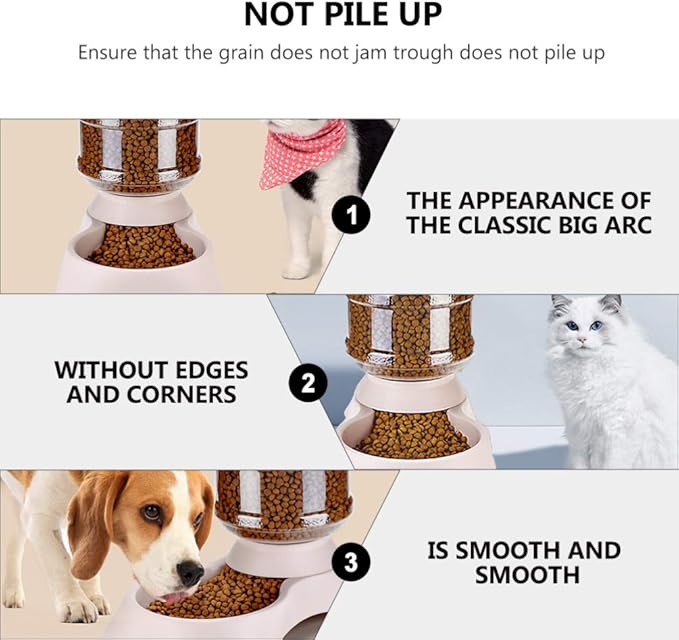POPETPOP Automatic Pet Feeder Creative Food Dispenser for Cats and Dogs Convenient and Practical Dual-use Design Food Divider for Animals