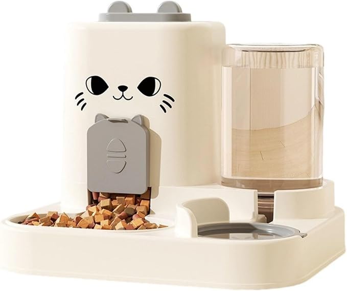 Automatic Refilling Pet Water Bowl and Food Dish Set with Stainless Steel Removable Tray Anti Tip Base for Small Animals Pet Food and Water Dispenser