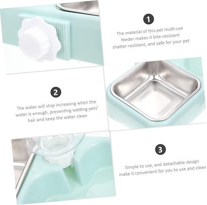 Happyyami Pet Supplies Elevated Dog Cat Food Dish Auto Water Filler Safe Shatter-Resistant Feeder