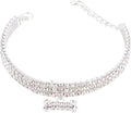SUPVOX Rhinestone Pet Dog Collar Crystal Collar Adjustable Buckle White Large Size for Pets