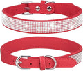 Puppy Dog Collar with Rhinestone Crystal Diamond Colorful Bling Girl Cat Collars Red XS