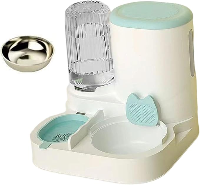 Automatic Dog Feeder and Water Dispenser Automatic Pet Feeder Compact Pet Supplies Travel Supply Food Feed Dog Bowl for Puppy, Blue