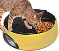 6 Meal Automatic Pet Feeder with Programmable Timer,Food Dispenser,Portion Control,with Voice Remind,LCD Smart Self Feeder for Cats Dogs and Rabbits,Yellow