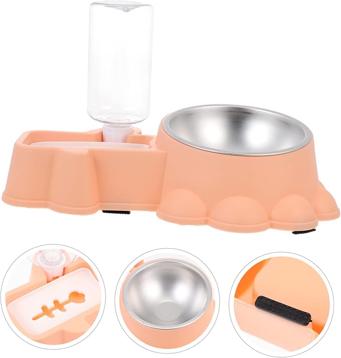 BESPORTBLE Automatic Pet Food Dispenser Bowl Dog Feeder Water Container Space-Saving Design for Easy Filling for Busy Pet Owners