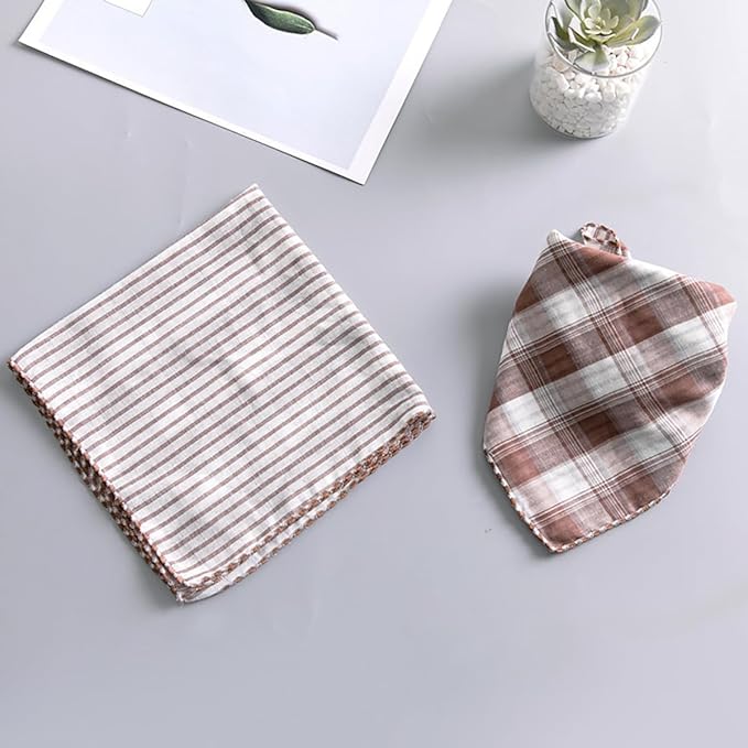 Double Layers Two Tones Dog Cotton Square Bandana Bibs Scarf Kerchief for Small Medium Dogs Boy or Girl - DCB06 B&B
