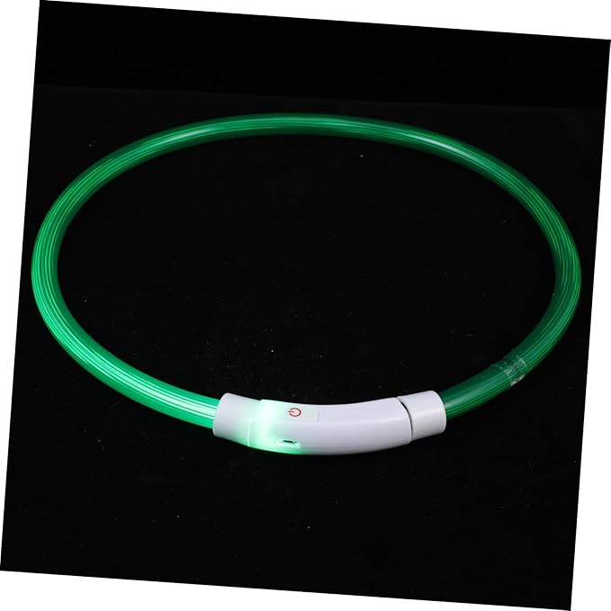 POPETPOP USB Rechargeable LED PET Collar Luminous 70cm Light Up Dog Collar for Nighttime Safety Flashing and Waterproof Design Adjustable for Breeds