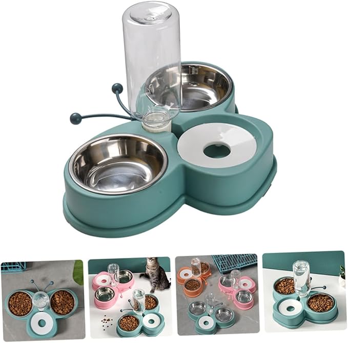 Happyyami Pet Waterer Feeder Automatic Dog Feeder Kitten Puppy Water Dispenser Safe Easy Cleaning