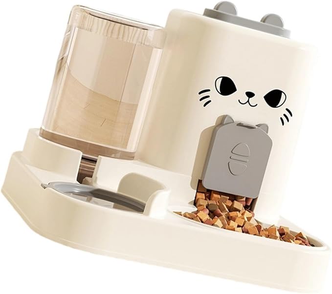 Automatic Refilling Pet Water Bowl and Food Dish Set with Stainless Steel Removable Tray Anti Tip Base for Small Animals Pet Food and Water Dispenser