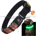 DOGWONG LED Dog Collar - Fall Orange Plaid Heavy Duty Light up Dog Collars - Rechargeable Waterproof - Lighted Dog Collars for Night Walking, Hiking, Camping(Orange Plaid,L)