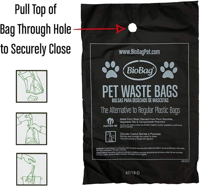 Bio Bag Pet Waste Bags, Compostable Dog Poop Bags, Standard Size, 50 Count (Pack of 6), Eco-Friendly Alternative to Plastic Bags