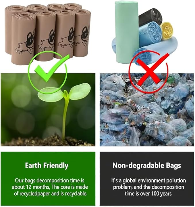 Biodegradable Dog Poop Bags with Coffee Scent – 90 Bags (6 Rolls) Extra Thick, Leak-Proof, Eco-Friendly and Safe for Hands