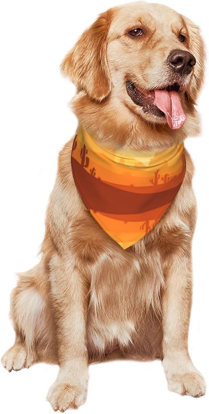Western Dog Bandanas, Cartoon Cowboy Dog Scarf, Accessories Puppy Kitten Party Festival and Daily Wearing,West Cowboy Accessories Party Cosplay (Golden)