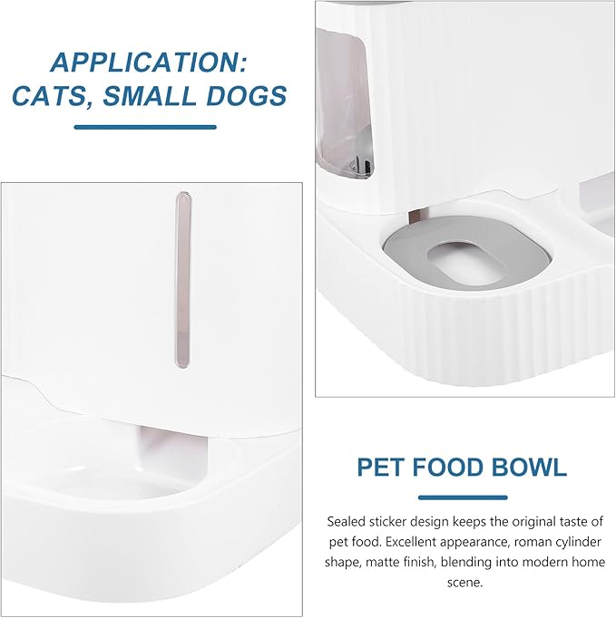 balacoo Automatic Pet Feeder Cat Water Dispenser Detachable Design for Small Dogs and Cats Continuous Food and Water Supply Easy to Visible Window for Monitoring Refill Needs