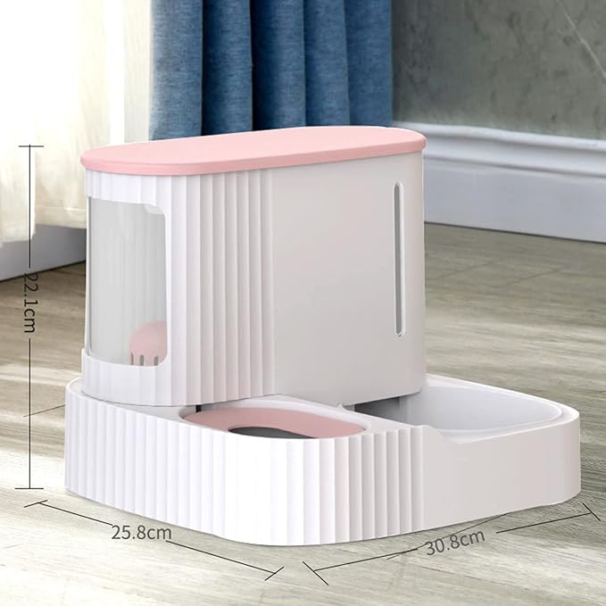 Dog Food Feeder Detachable Feed Lightweight Pet Dog Cat Food Water Container Feeding Double Bowl Daily Life Pink