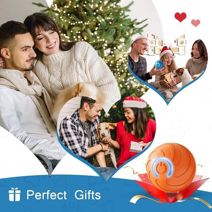 Valentines Day Gifts Smart Jumping Ball Toy for Cats, Dura-Spin Electric Cat Ball, Interactive Cat Toys for Indoor Cats