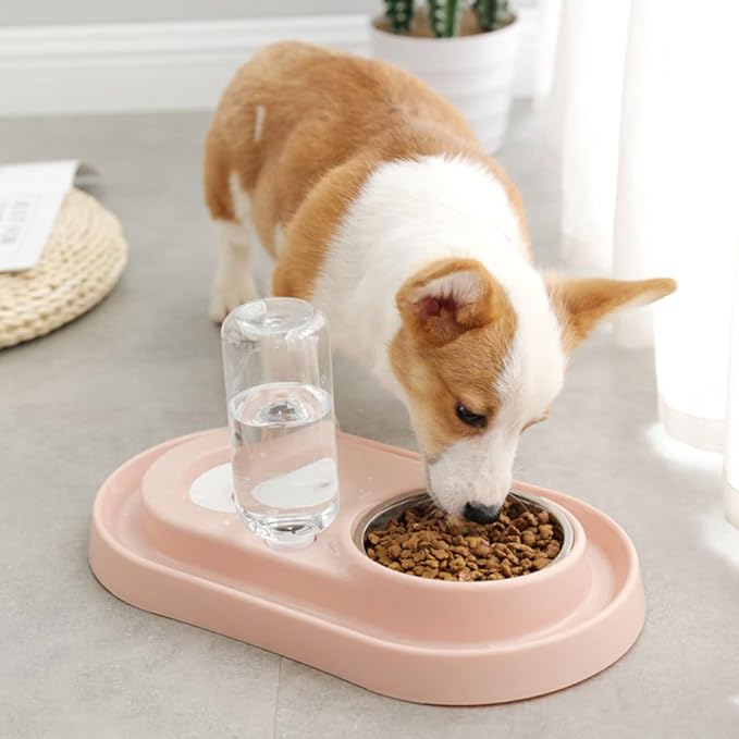 BESPORTBLE Dual-use Dog Cat Automatic Water Filling Bowl Plastic Stainless Steel Easy Clean No Odor Health Safety