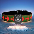 Personalized USB-C led Light up Dog Collar with Airtag Holder, IP68 Waterproof,15 Modes Changing Multicolored Lighting (Green, L(15.7-19.7"))
