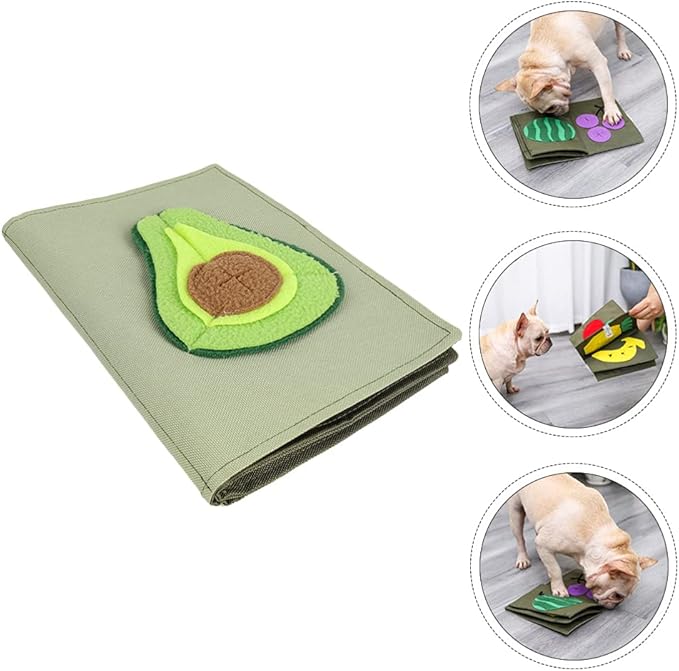 POPETPOP Tricky Treat Toy Interactive Food Dispensing Dog Blanket Pet Training Book for Dogs Slow Feeder Activity Mat Safe Fleece Engaging Puzzle for Feeding and Playtime