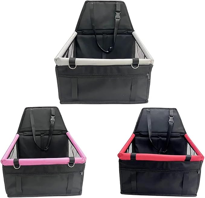 Dog Car Seat,Scratch Proof Durable Pet Booster Front Puppy Safety Belt Stable Foldable Travel(Black)
