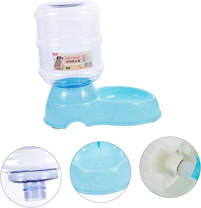 Automatic Pet Feeder Large Capacity 3.8l Dog Cat Water Bowl Dispenser -Slip Base Easy to Assemble Blue