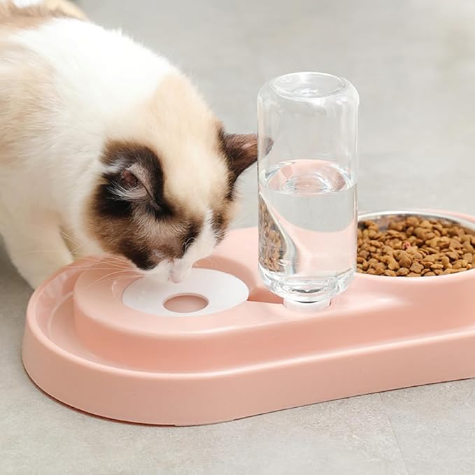BESPORTBLE Dual-use Dog Cat Automatic Water Filling Bowl Plastic Stainless Steel Easy Clean No Odor Health Safety