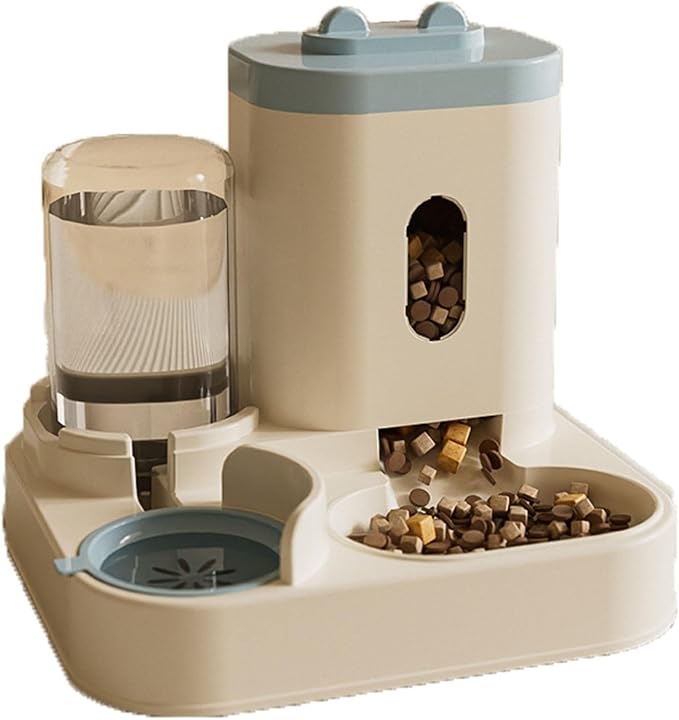 Pet Feeder Fully Automatic Feeder Food and Water Integrated Dispenser 1 L Water Dispenser & 2.3 L Food Storage Bucket Pet Supplies Pets Supplies(Blue)