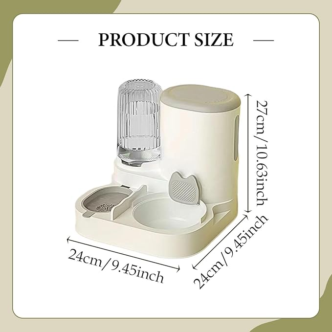 Automatic Dog Feeder and Water Dispenser Automatic Pet Feeder Compact Pet Supplies Travel Supply Food Feed Dog Bowl for Puppy, Grey