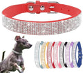 Small Dog Collar, Bling Rhinestone Diamond Fancy Crystal Glitter Pretty Jewel Pet Puppy Collars for XXS XS Small Medium Large Breed Girl Female Dogs Cats (Red, XS)