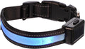 USB Rechargeable Led Light up Dog Collar Solar Powered Glow Collar for Dogs and Puppies Comfortable Material Easy Release Buckle Blue s