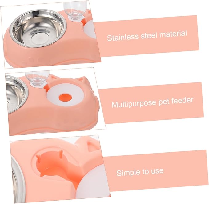 1set Automatic Dual Pet Feeder and Water Dispenser Convenient Two-one Pet Feeding Bowl for Cats and Dogs Easy to Monitor Refillable Water and Food Capacity for Busy Owners