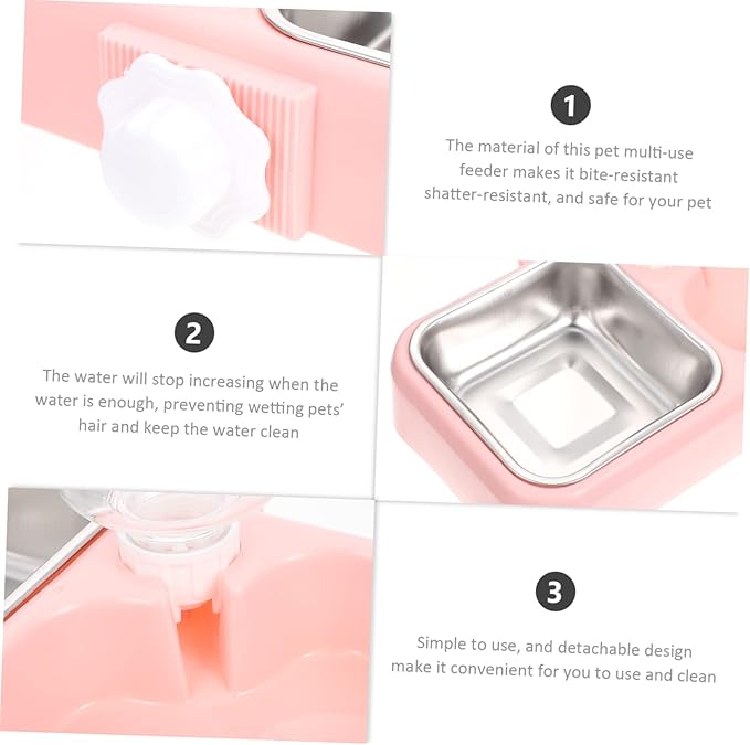 BESPORTBLE 1set Hanging Dog Feeder Detachable Bowls Non- Water and Food Dispenser for Dogs and Cats Convenient Wall-Mounted Design for Busy Pet Owners Easy to and Replace