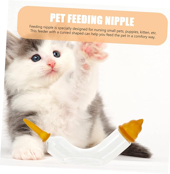balacoo 5sets Feeding Tube for Animals Kitten Nipples for Bottles Pet Feeder Glass Material Safe Odorless
