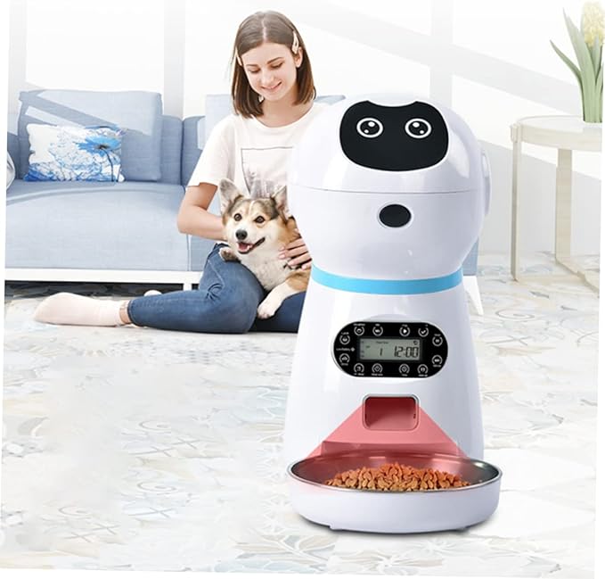 1set Feeder with Capacity Automatic Meal Timer and for Cats and Dogs USB Powered Intelligent Food Dispenser